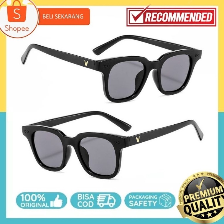 Original Kacamata Hitam Gaya Casual Pria Wanita Keren Anti Sunglass 985✱