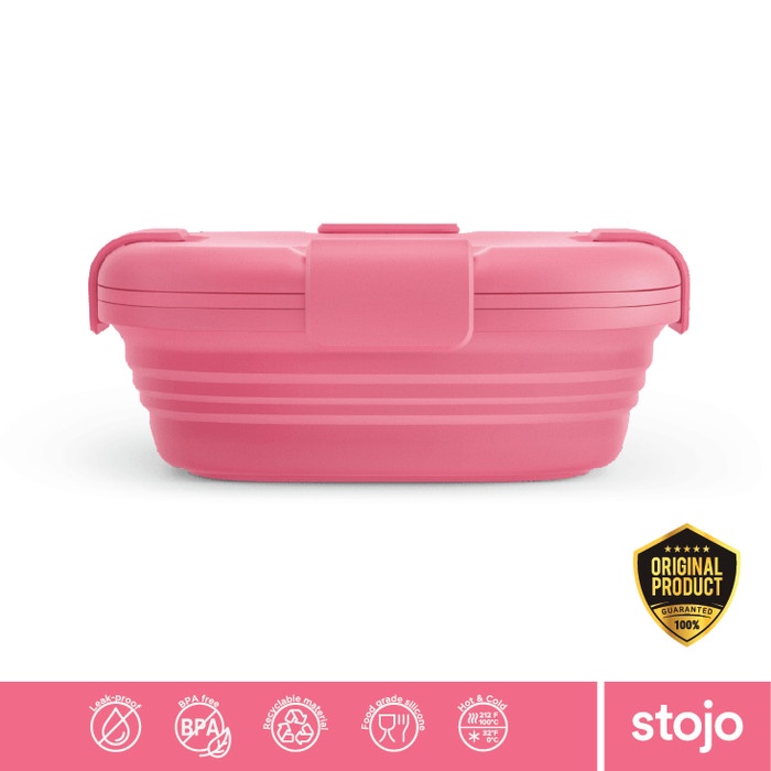 Terlaris Original Stojo Jr, Collapsible Box 24 Oz / Kotak Makan Lipat - Peony