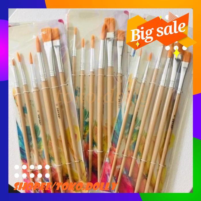

JOYKO BRUSH SET 6PCS KUAS LUKIS AIR AKRILIK ART PAINTING CRAFT BR-5 TERBAIK !!
