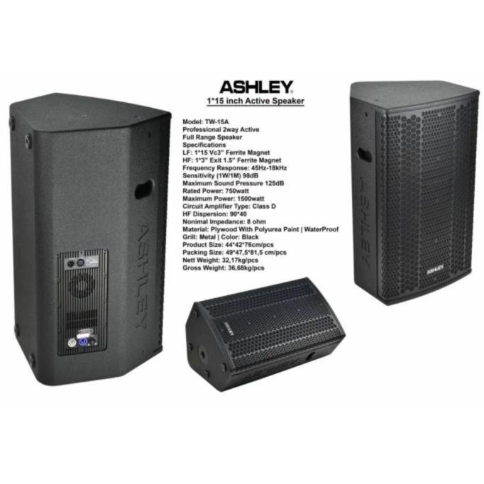 Speaker Aktif Ashley Tw-15A  Tw 15A  Garansi Resmi 15Inch Carasmellstore