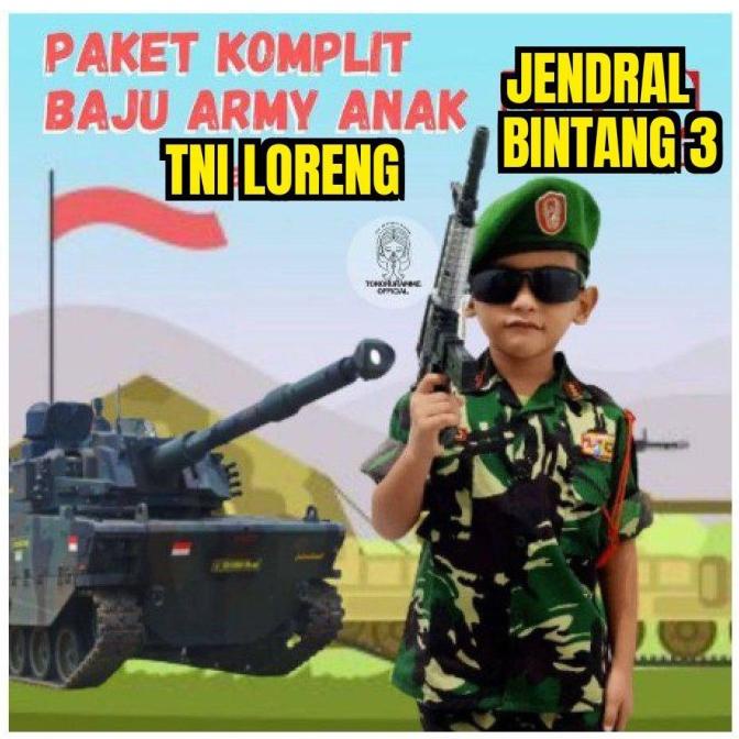 New Seragam Anak Tentara - Baju Tni Anak Laki & Perempuan - Baju Anak Tni Original