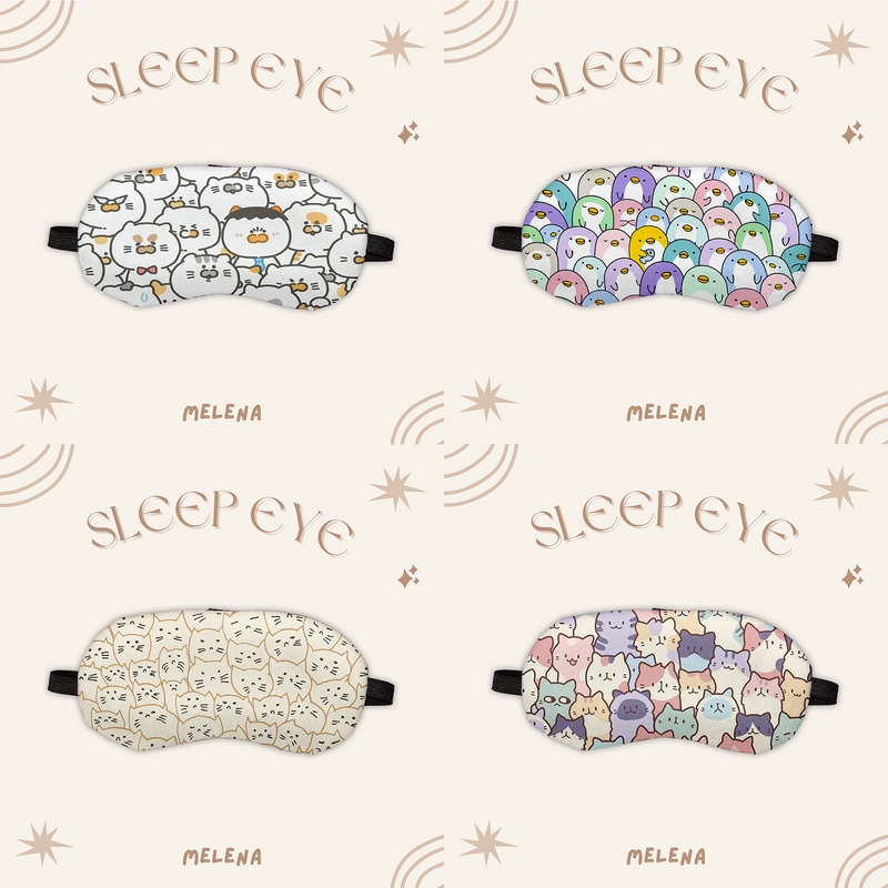 Penutup Mata | Blindfold | kacamata tidur | Pendingin Gel Motif Karakter Lucu 15