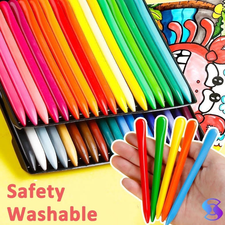 

39 HIGH QUALITY Crayon Lab Non Toxic Krayon Triangular Crayon Lab Triangle Crayon Plastik Anti Kotor Tangan 95