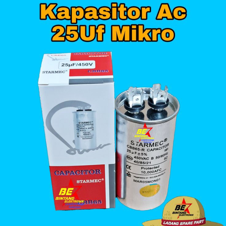 Diskon promo KAPASITOR AC 25 MIKRO CAPASITOR 25 UF CAPASITOR 25UF Ac 400/450 VAC smc e Special Editi