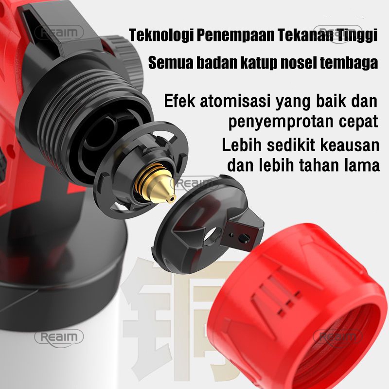 Reaim Electric Spray Gun Cordless 600W semprot cat listrik gun cat semprot semprotan cat kompresor