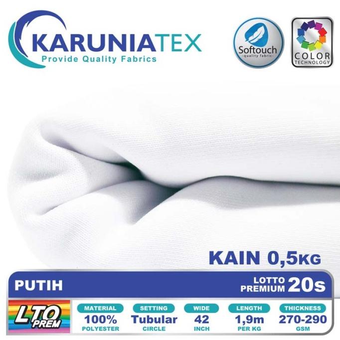 ><><><] Lotto 20s | Putih | Kain Kaos | Karunia Textile