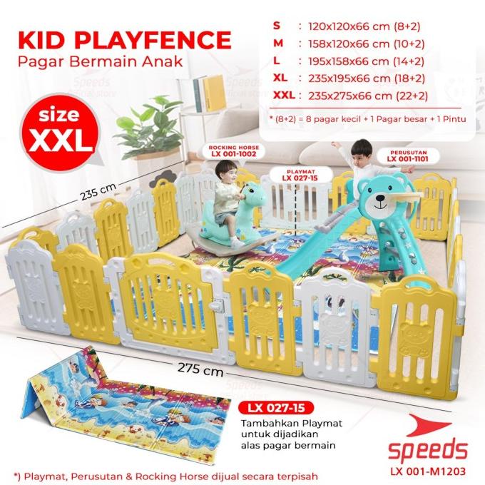 SPEEDS Pagar Bayi Playfence Mainan Anak Pagar Anak Babyfence 001-1203