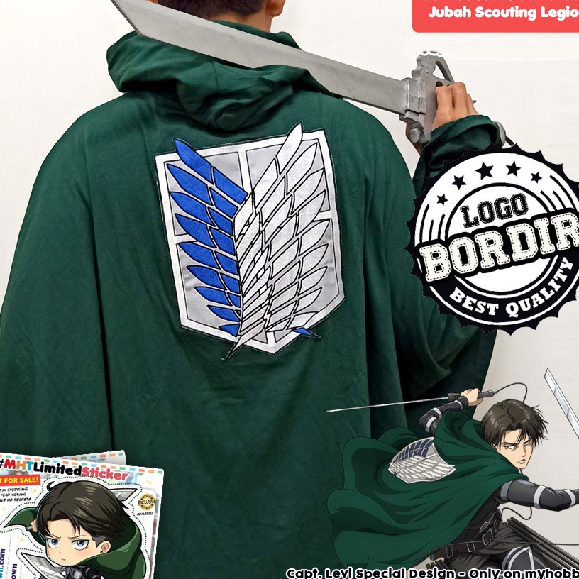 ✨Original✨ Jubah Attack On Titan AOT Shingeki no Kyojin SNK Scouting Legion Survey Corp Military Pre