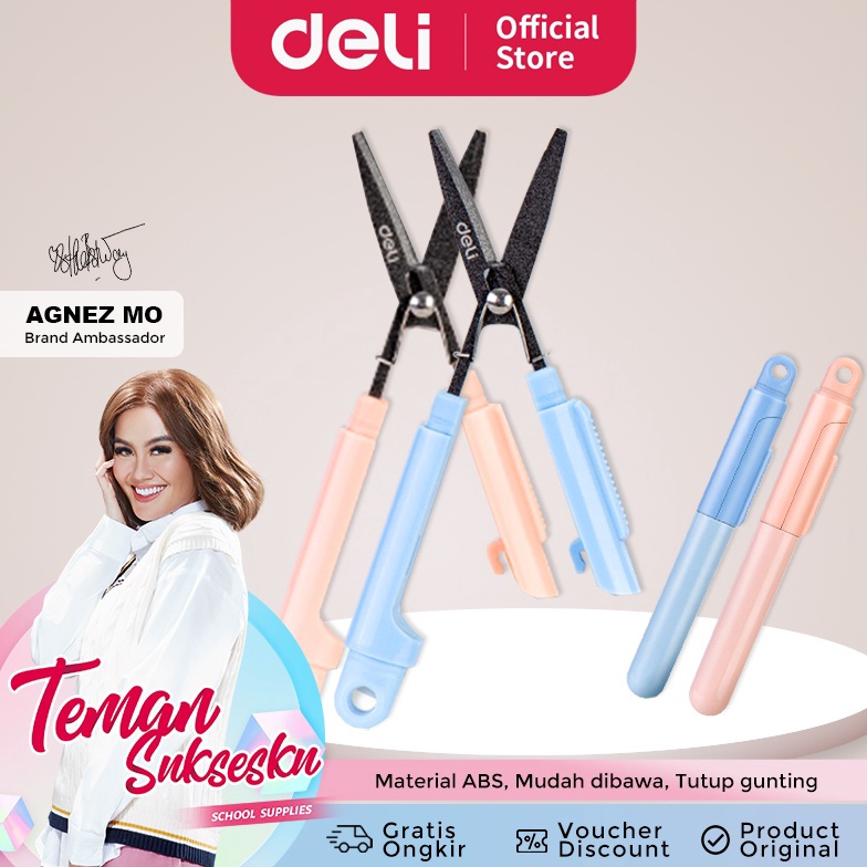 

Deli Portable Scissors Gunting Portabel Warna Pink Biru 77761 7243