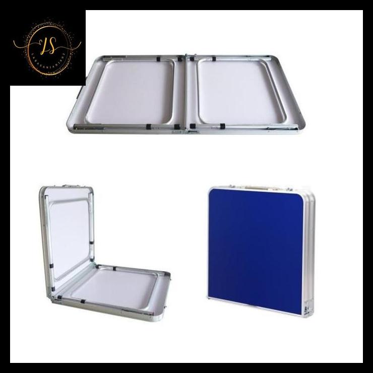 MEJA LIPAT KOPER HPL ALUMINIUM-MEJA LIPAT PORTABLE - KAKI BULAT larasanjani602