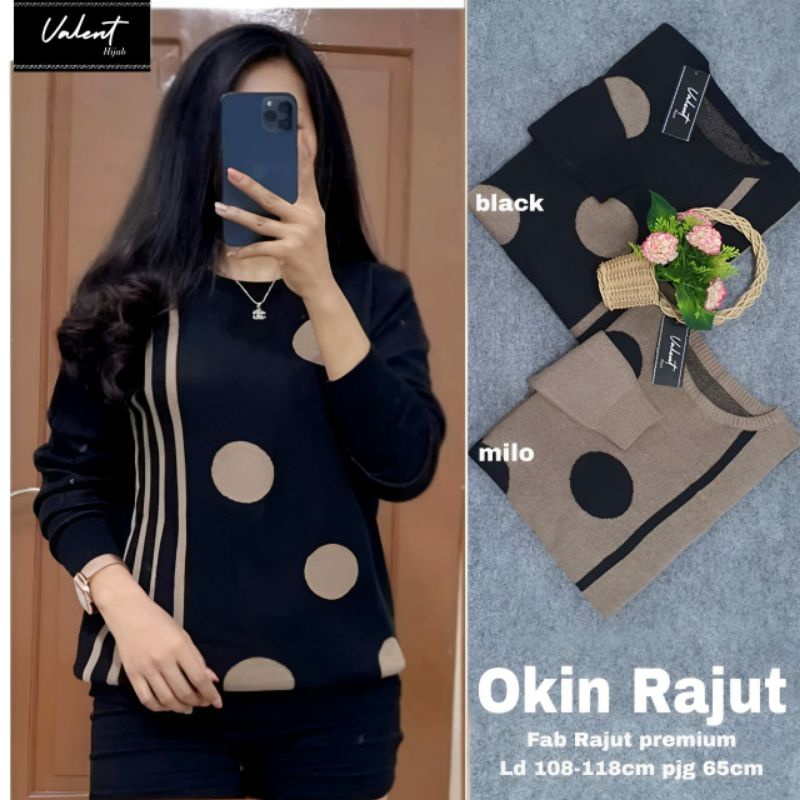 OKIN RAJUT ORIGINAL VALENT HIJAB // SWEATER BAJU ATASAN RAJUT KEKINIAN