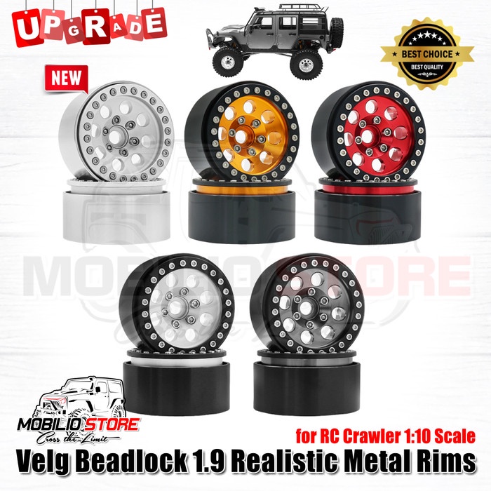 Velg Rc Metal Beadlock 1.9" Wheel Hub Rims For 1/10 Rc Crawler