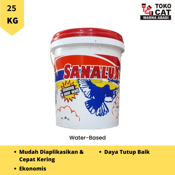 Best Seller Cat Tembok Ekonomis Sanalux 25 Kg Warna Putih
