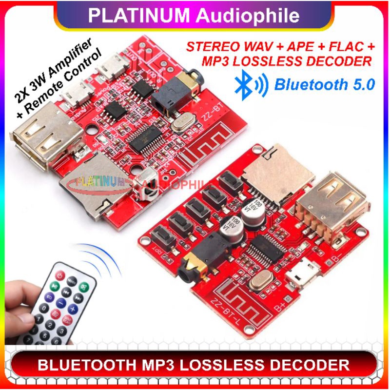Modul Bluetooth Mp3 Lossless Player Decoder AUX USB Micro SD Card + Amplifier Class D XY-BT-L 2X 3W