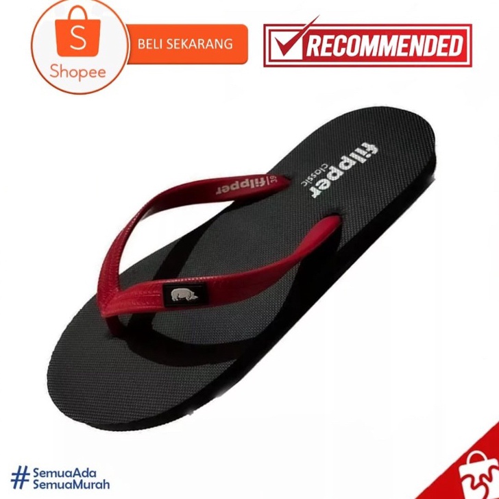 ☆Ready EP6AM Sandal Fipper Classic Merah Original - Sendal Jepit Flipper Pria Wanita Import 0100 ➶Di