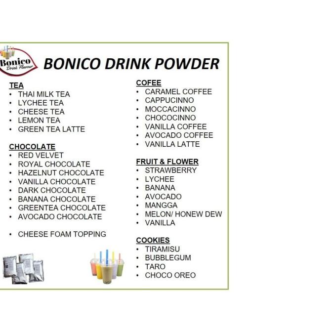 

BONICO LEMON TEA drink powder 500gr Bubuk minuman Shake ice Blend Milk