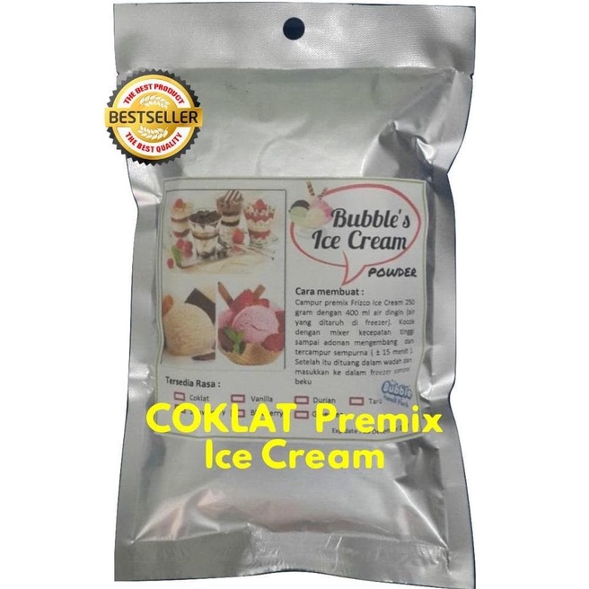 

COKLAT Ice Cream Powder 250gr Bubuk es krim FRIZCO BUBBLE'S FRISCO