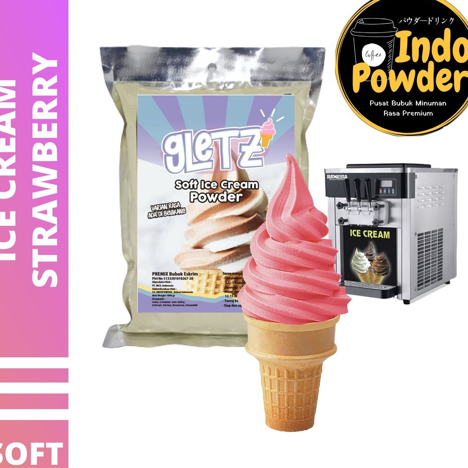 

Free Ongkir/ SOFT ICE CREAM STRAWBERRY 1Kg - Bubuk Es Krim STRAWBERRY - Bubuk Es Krim - SOFT ICE CREAM Powder