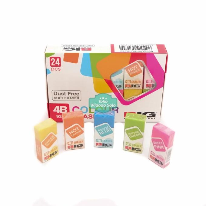

Produk Unggulan] Penghapus BIG Colour Eraser Besar Warna Setip 1 Box Isi 24 Buah
