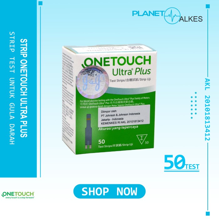 Strip Onetouch Ultra Plus 50 Test / Strip One Touch Ultra Plus Isi 50
