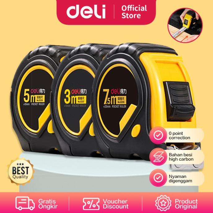 

Deli Measuring Tape / Meteran Tukang Gulung 0 Point Correction 820X
