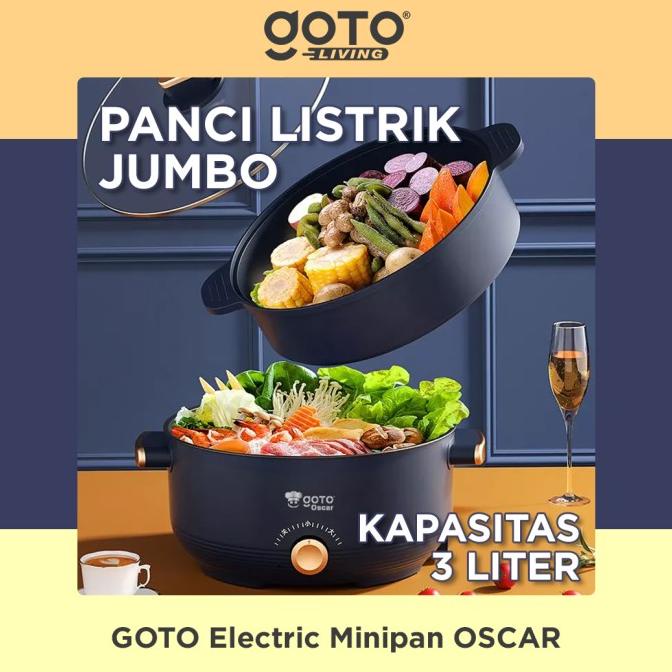 Goto Oscar Panci Listrik Elektrik Fry Pan 3L Goreng Kukus Serbaguna