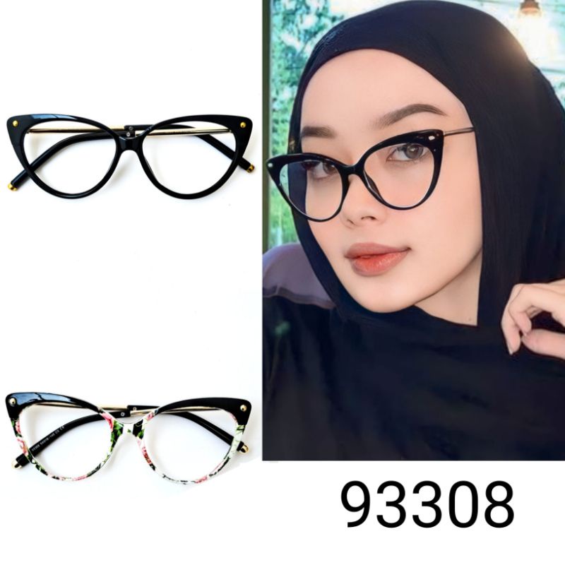 KACAMATA MINUS | FRAME CAT EYE 93308 | LENSA PHOTOCROMIC| ANTI RADIASI BLUERAY| KACAMATA WANITA