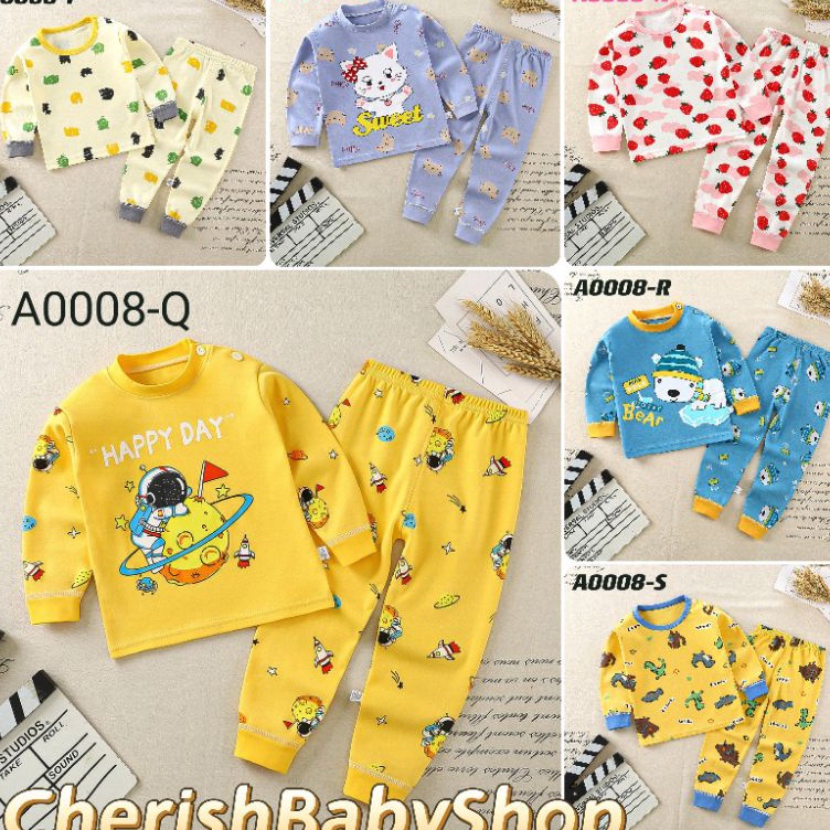 idFf4F9 Baju Tidur Bayi Import Lengan Panjang Usia 0 Bulan - 4 Tahun