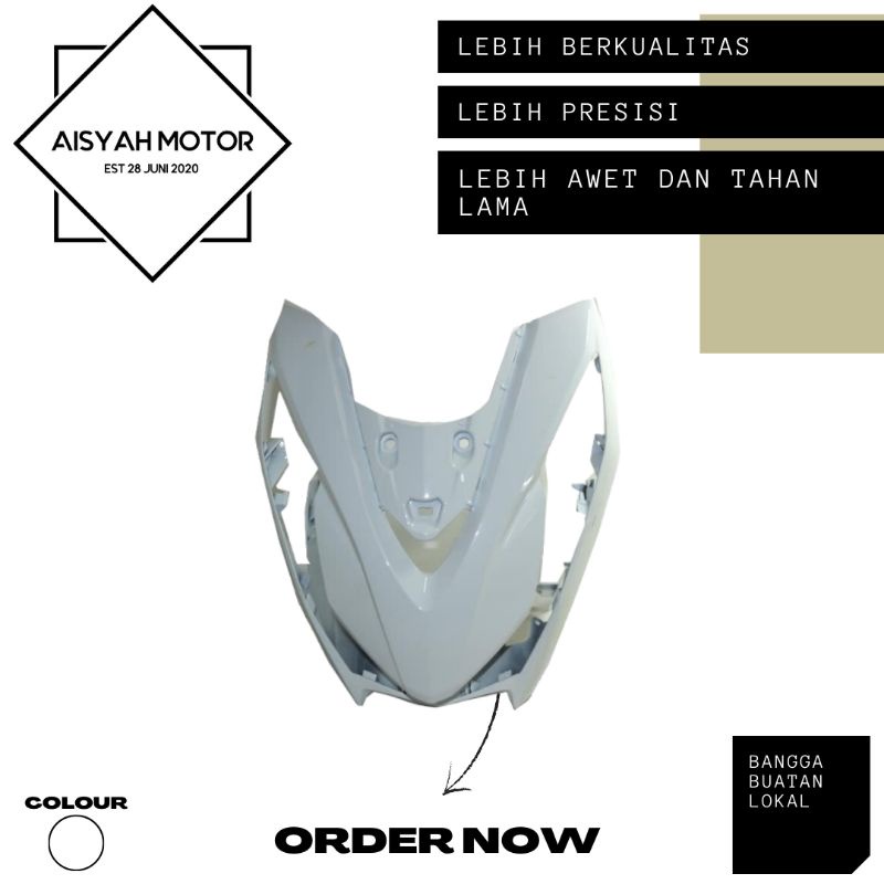 Cover Dasi Tameng Honda Beat FI Deluxe Warna Putih Tahun 2020