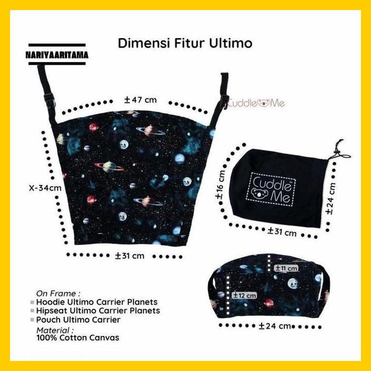 Gendongan Carrier (Ultimo Carrier Cuddle Me Pacman in black) nariyaaritama