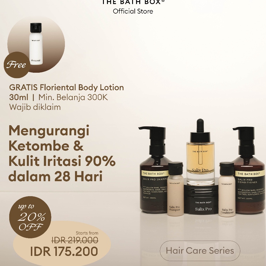 ➸➚✣ THE BATH BOX - Salix Pro Haircare (Rambut Berketombe, Rambut Berminyak, Kulit Kepala Iritasi, De