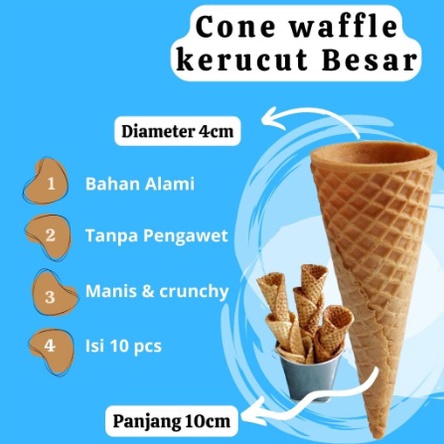 

Terlaku... Waffle Cone es krim Large - isi 10 pcs