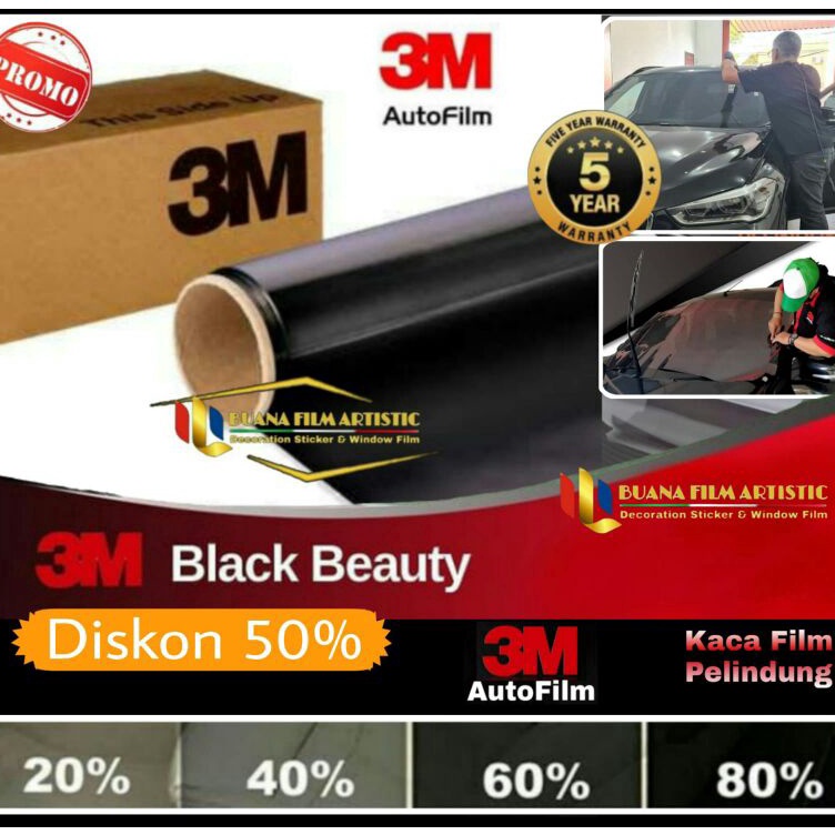 Zvf99 Kaca film 3M/kaca film mobil 3M/Black Beauty/kaca film hitam/Promo kaca film 3M type black beauty Terbukti