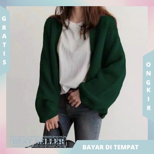 Otwear Shoft Knite Oversais Karidgan Blaser Rajut Berkualitas Knit Cewe Basic Cardi Wanira Murah Lon