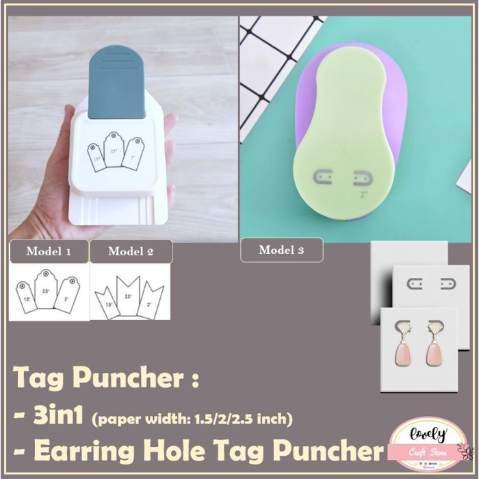 

Terlaris Hang Tag, Gift Tag, Hang Tag Puncher 3In1 Label, Pembolong Kertas