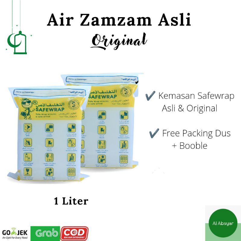 

Air Zamzam 1 Liter Safewrap Air Zamzam Terbaik di dunia Kemasan 1 Liter Air Suci Air Alkali Asli Madinah Al harramain air zamzam asli Oleh Oleh Haji Dan Umroh