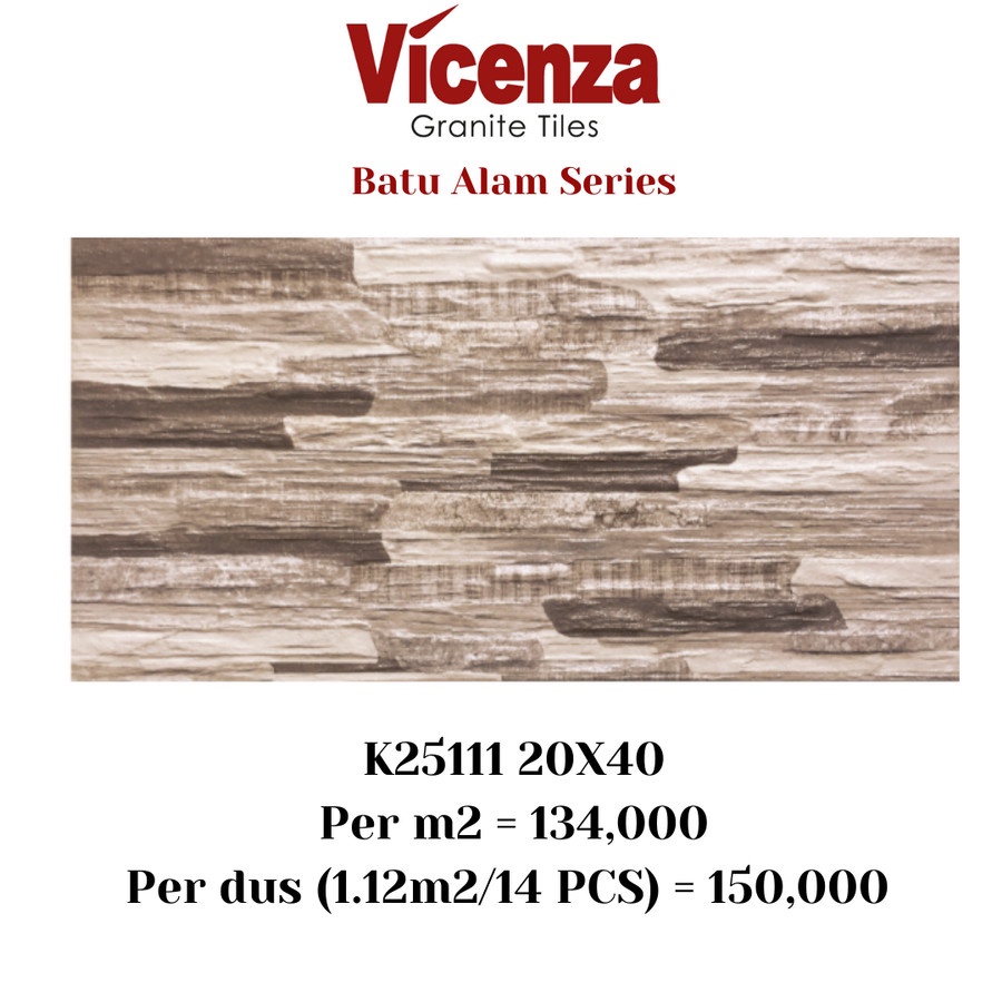 Granit Granite Tile Batu Alam Vicenza 20x40 Dinding/Lantai K25111