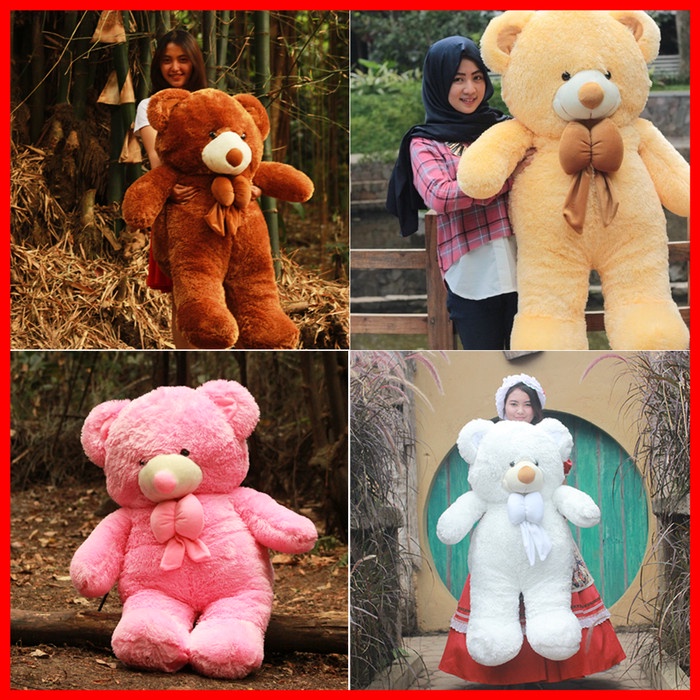 Boneka Beruang Teddy Bear Putih Super Jumbo 120 CM
