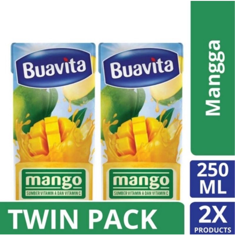 

Buavita Juice Mango Jus Kemasan Rasa Buah Mangga 250ml 2pc