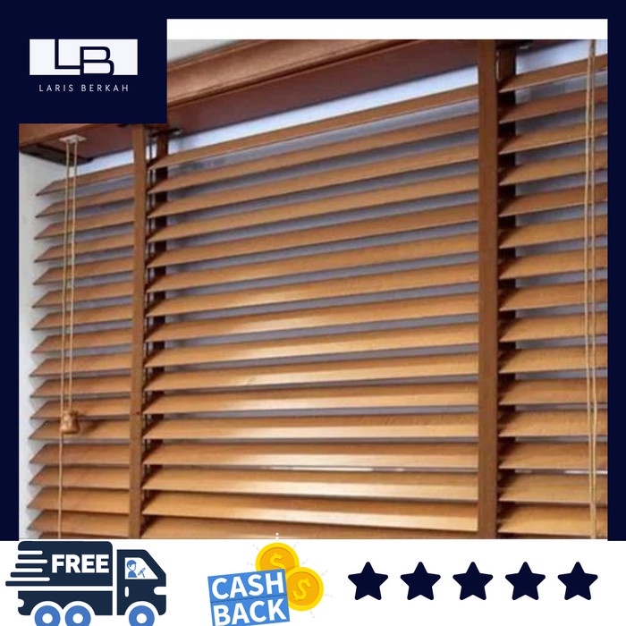 Tirai Kayu Wooden Blind Khusus Indoor Kerai Kayu/Gorden Jendela