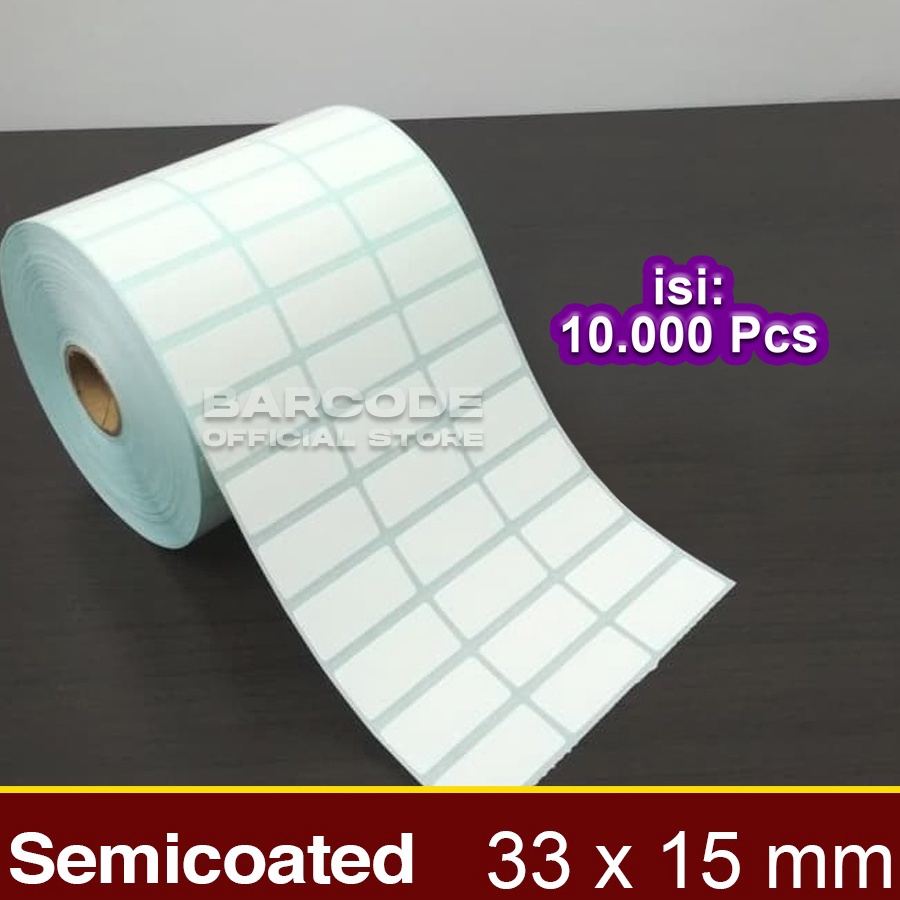 

ZBXX5576 ✓ Label Stiker Barcode 33 x 15 mm (3 Line) Semicoated Isi 10.000 pcs