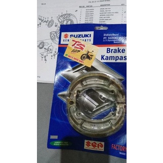 kampas rem belakang Suzuki TS125 original kampas rem tromol TS 125