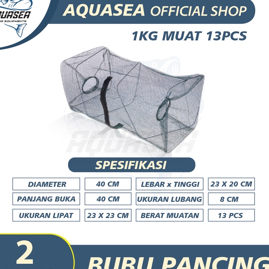 KDCP8427㊚ AQUASEA - Payung Bubu Jaring Jebakan Perangkap Udang ikan Kepiting Model Payung 2 Lubang ㊟