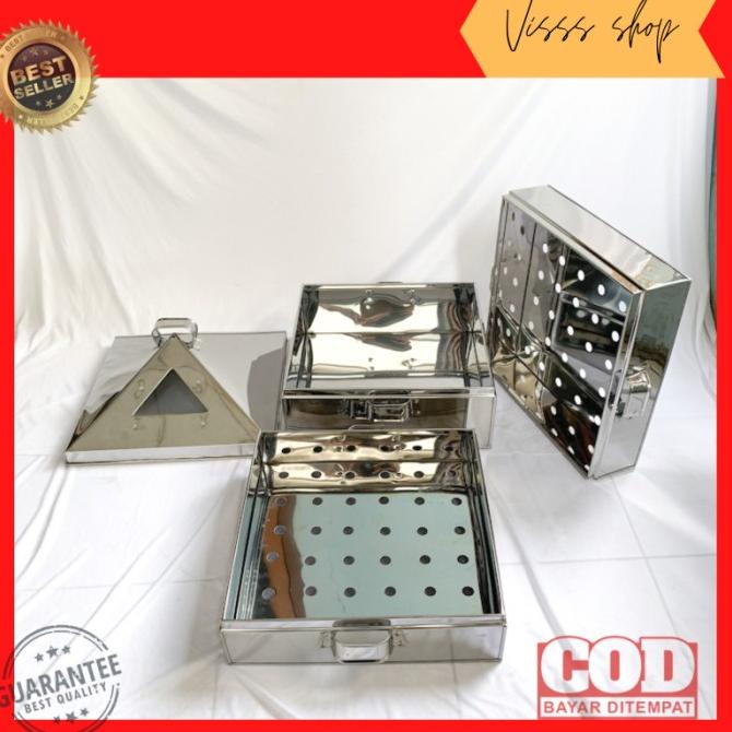 Klakat Susun Stainless kukusan kotak persegi dimsum Bolu Kukus