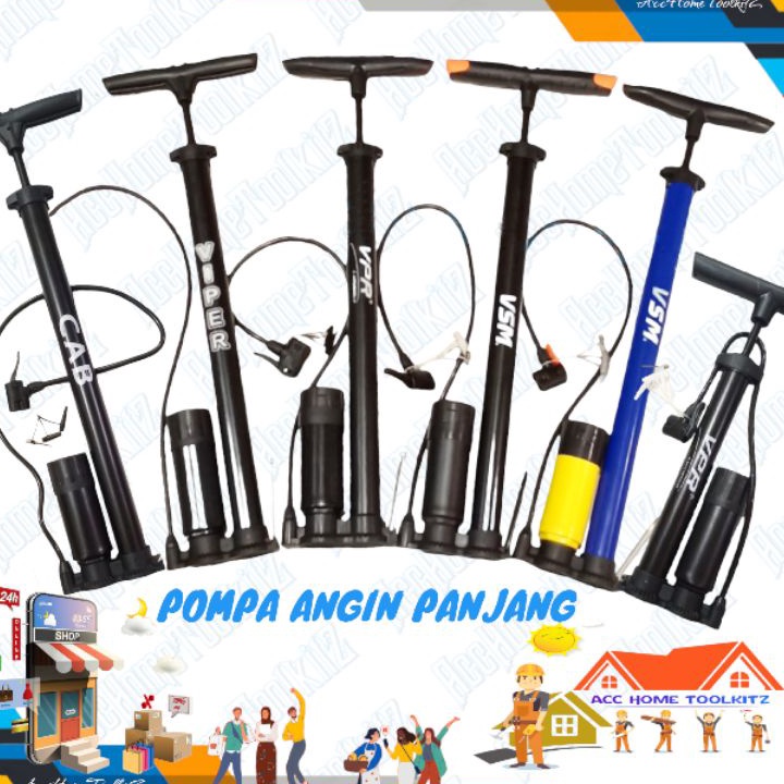 Discount Pompa Angin Sepeda Motor Mobil Tabung Meter Black ASLI ORIGINAL 100% ORI / VPR/VIPER/VSM/CA
