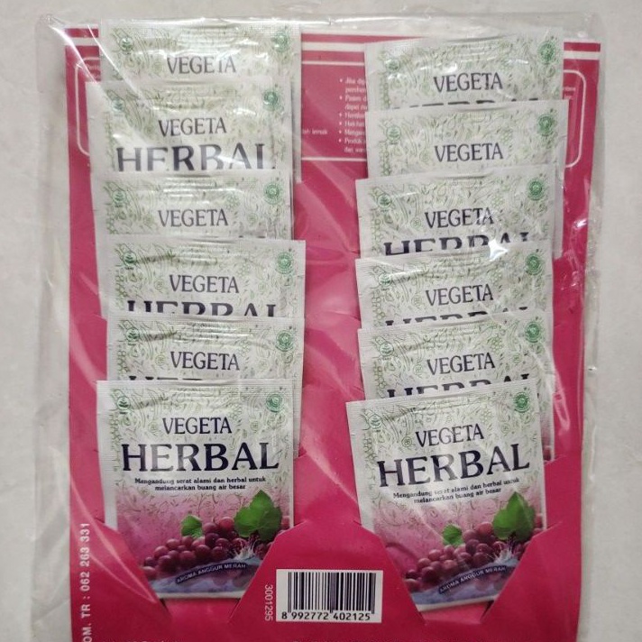 

Ready Stock Vegeta Herbal isi 12 Sachet - Melancarkan Buang Air Besar Dijual Murah