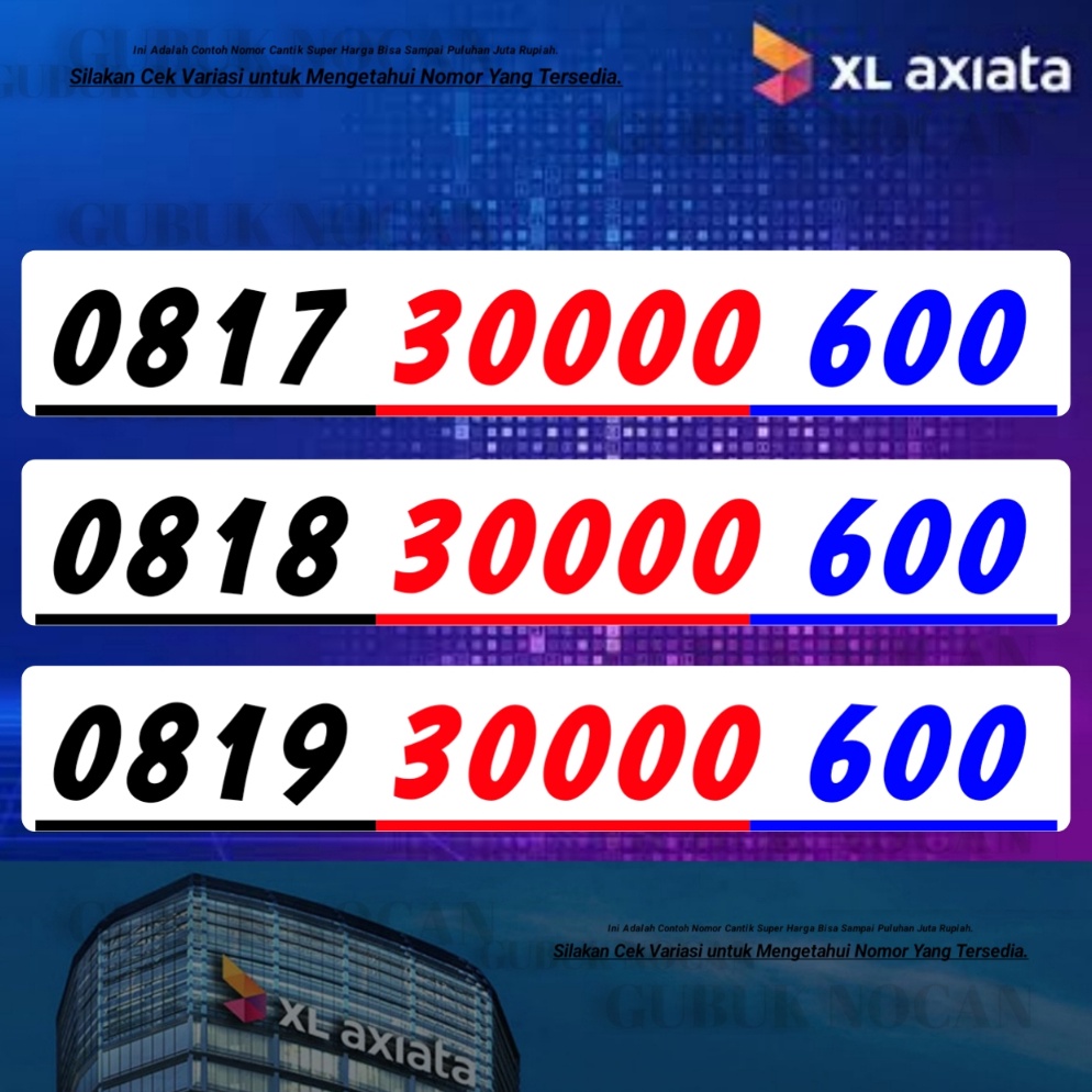 Murah Banget.. Kartu Perdana Nomor Cantik XL Axiata RApih 36000 - Double Ribuan ABAB TAHUN ABCD ABC 