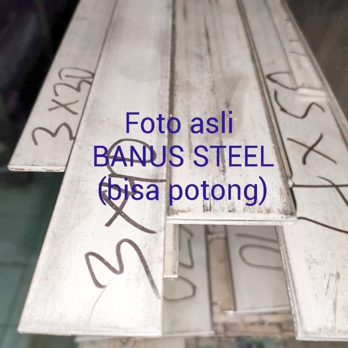 Strip stainless tebal 8 mm x 25 mm x 1 meter plat strip stainless 201