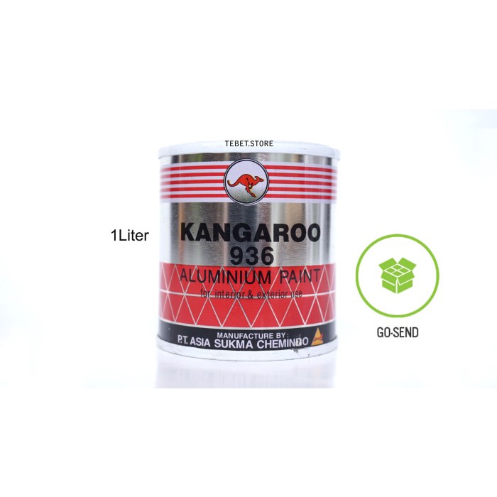 CAT MINYAK / BESI MERK KANGAROO (KANGGURU) WARNA SILVER/ALUMINIUM 1L