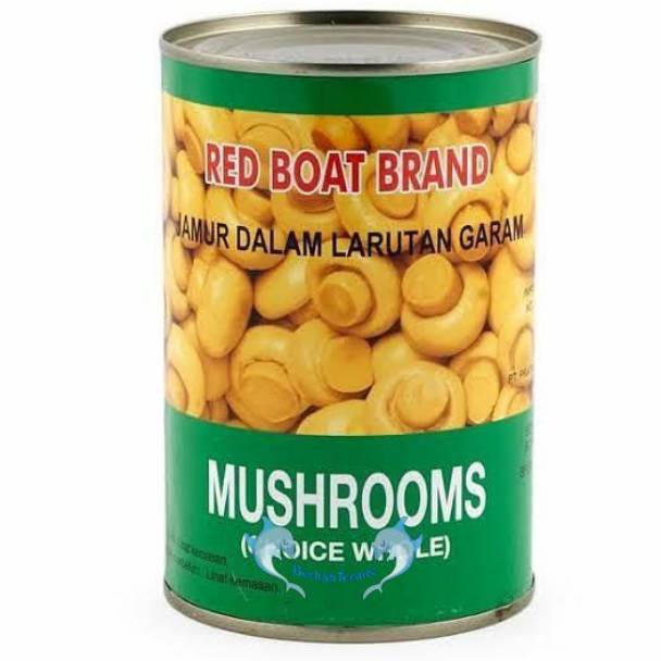 

(Terbaik) Jamur Kancing Kaleng Champignons 425gr / Mushroom red boat brand Choice Whole